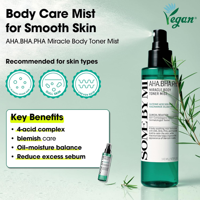SOME BY MI AHA BHA PHA Miracle Body Toner Mist Nudie Glow Australia