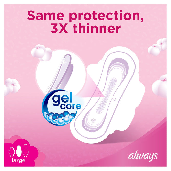 Always Ultra Thin Cottony Soft Sanitary Pads Large With Wings, 16 Pads - Makkah Pharmacy