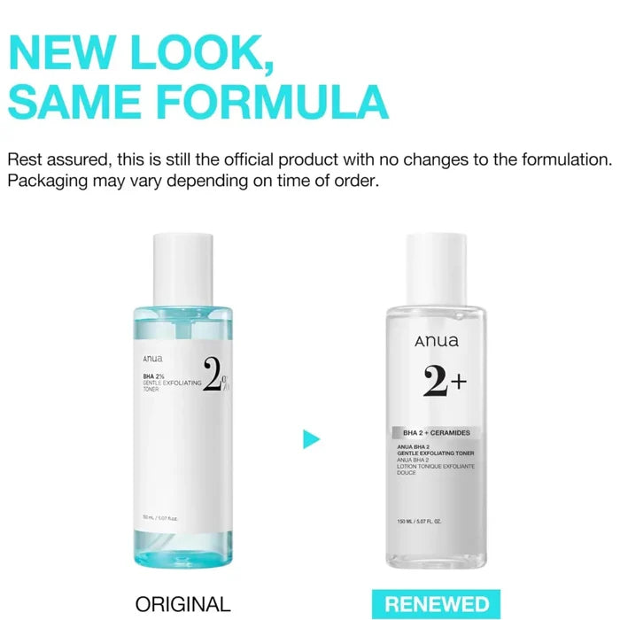 BHA 2% Gentle Exfoliating Toner 150ml - and Pad Anua Toners