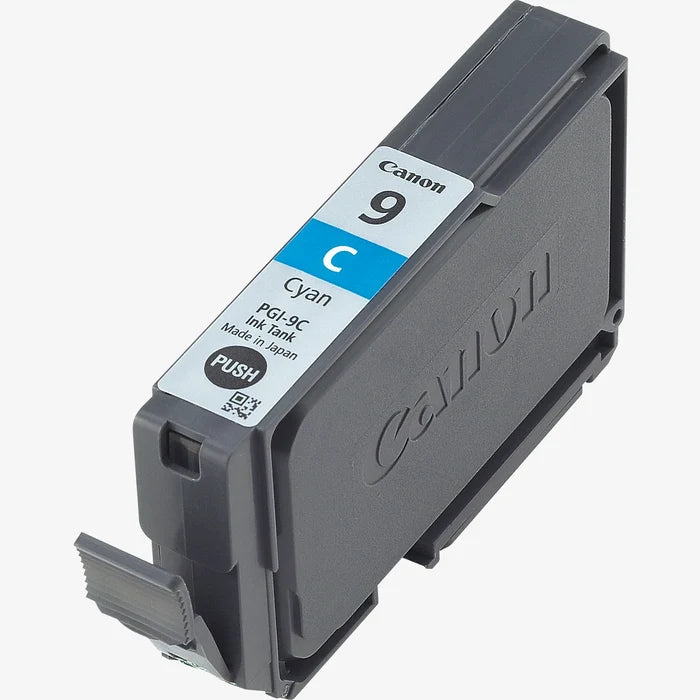 Canon ink cartridge with 'Push' label on a white background