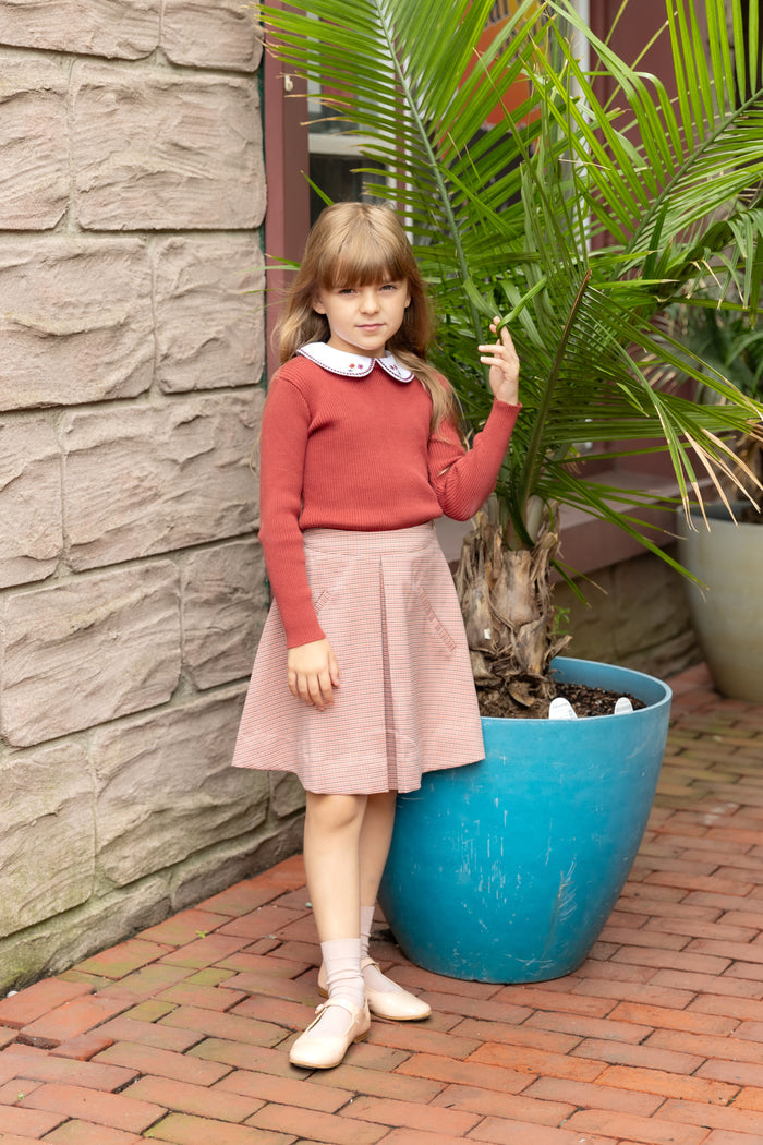 Houndstooth Pink Skirt