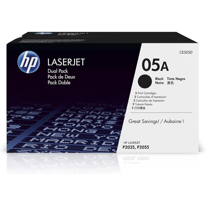 HP 05A Original LaserJet Toner Cartridges, Black, Multipack - CE505D