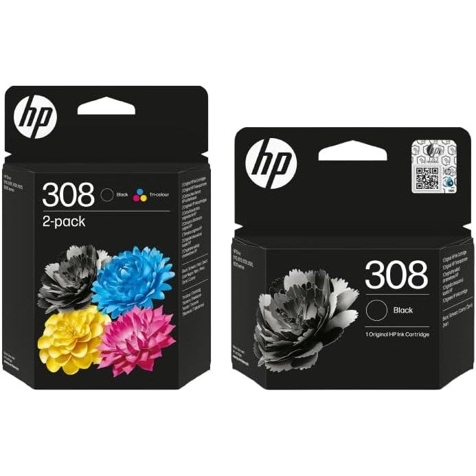 HP 308 combo and 308 black ink cartridge bundle