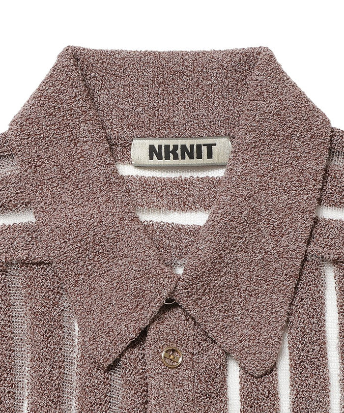 mesh stripe ling KNIT shirt_8