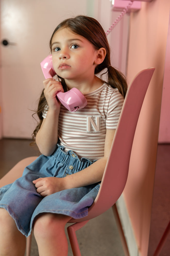 N-Striped Tee Pink