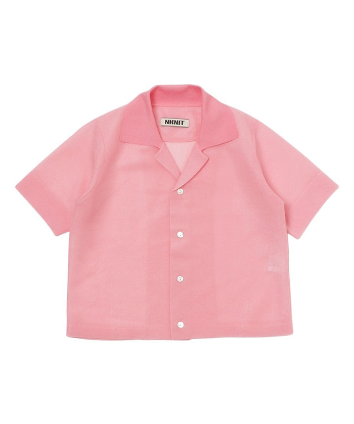 sheer KNIT open collar shirt_8