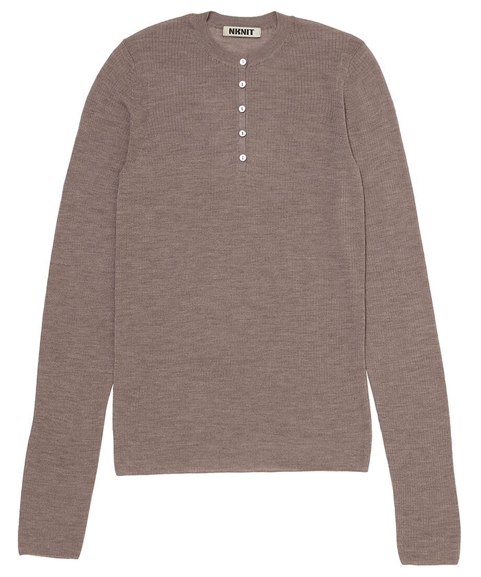 sheer wool henley neck KNIT_8