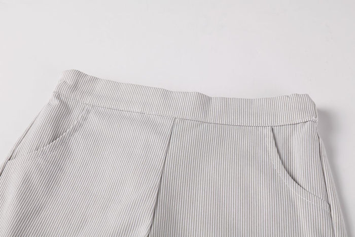 Striped Boy Shorts Sage