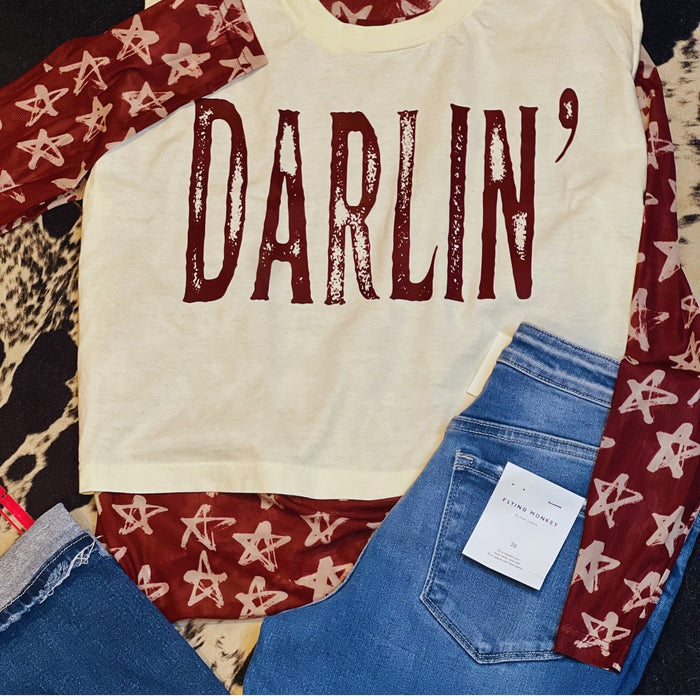 The Stars at Night Red Mesh Top