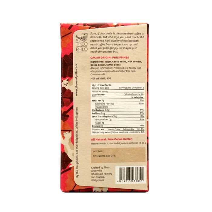 THEO & PHILO Milk Chocolate with Barako Coffee