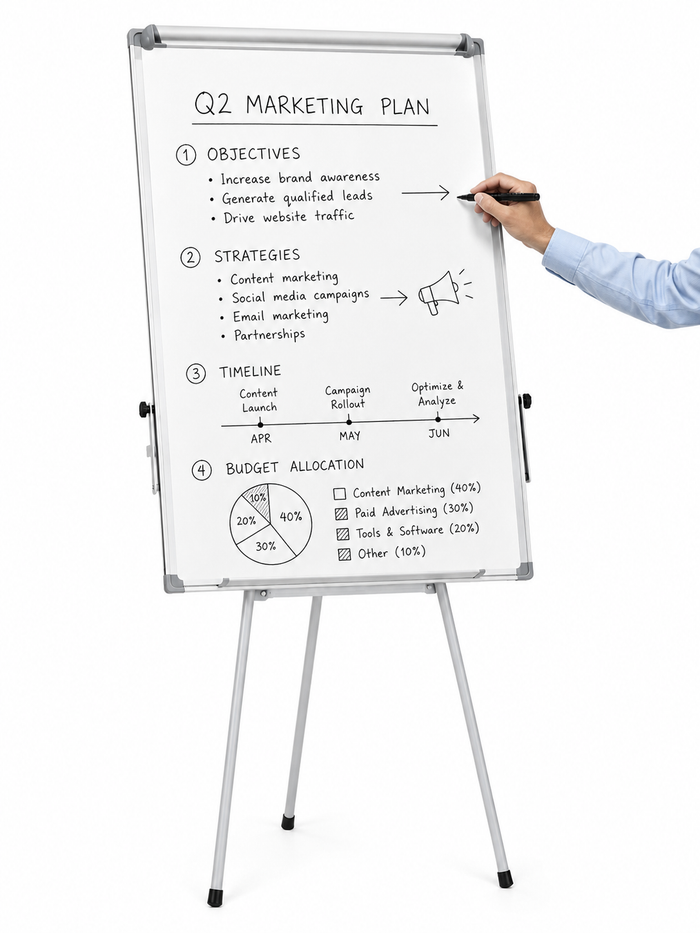 100 x 70 CM Tripod Flipchart Board