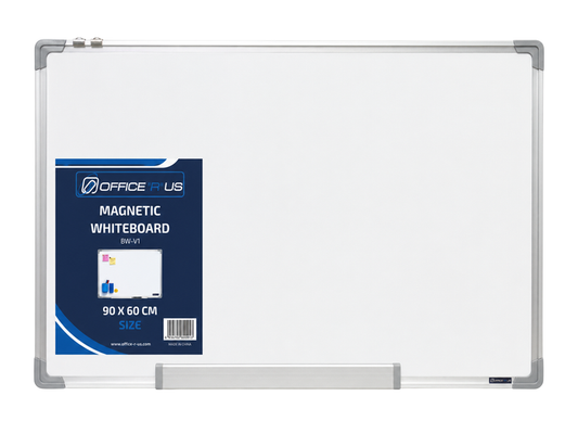 90 x 60cm Magnetic Whiteboard with Aluminium Frame