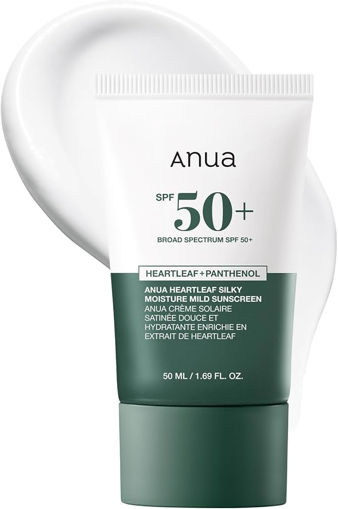 ANUA Heartleaf + Panthenol Silky Moisture Mild Sunscreen SPF50+ 50ml