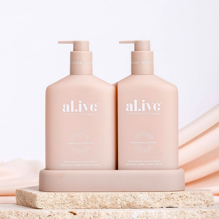 al.ive body Applewood & Goji Berry - Hand & Body Wash/Lotion Duo Nudie Glow Australia