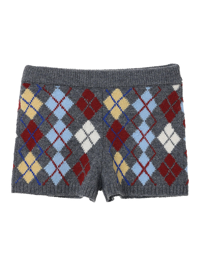 argyle pattern KNIT shorts
