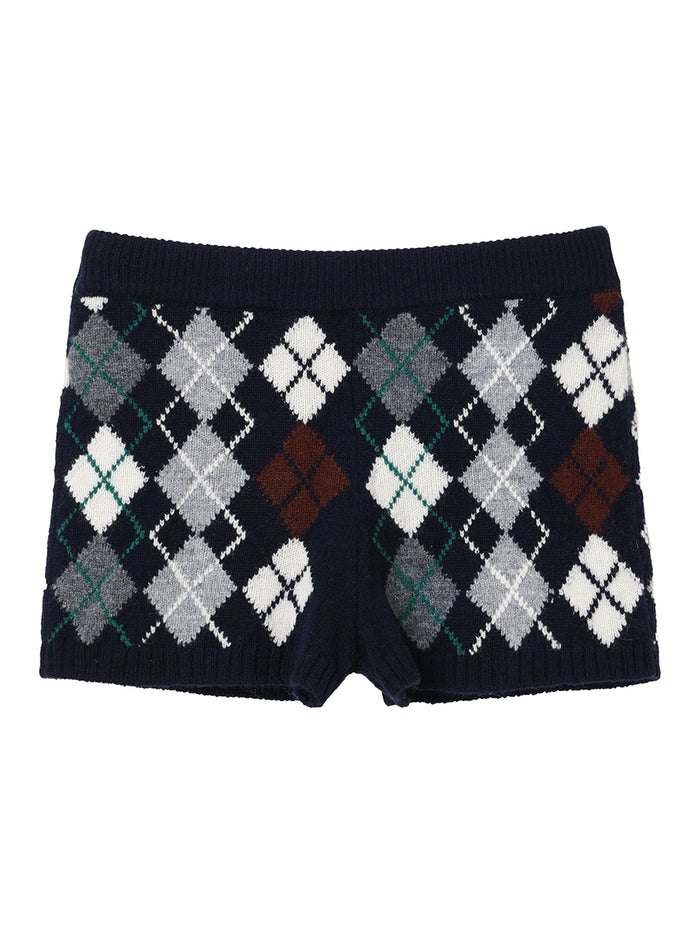 argyle pattern KNIT shorts