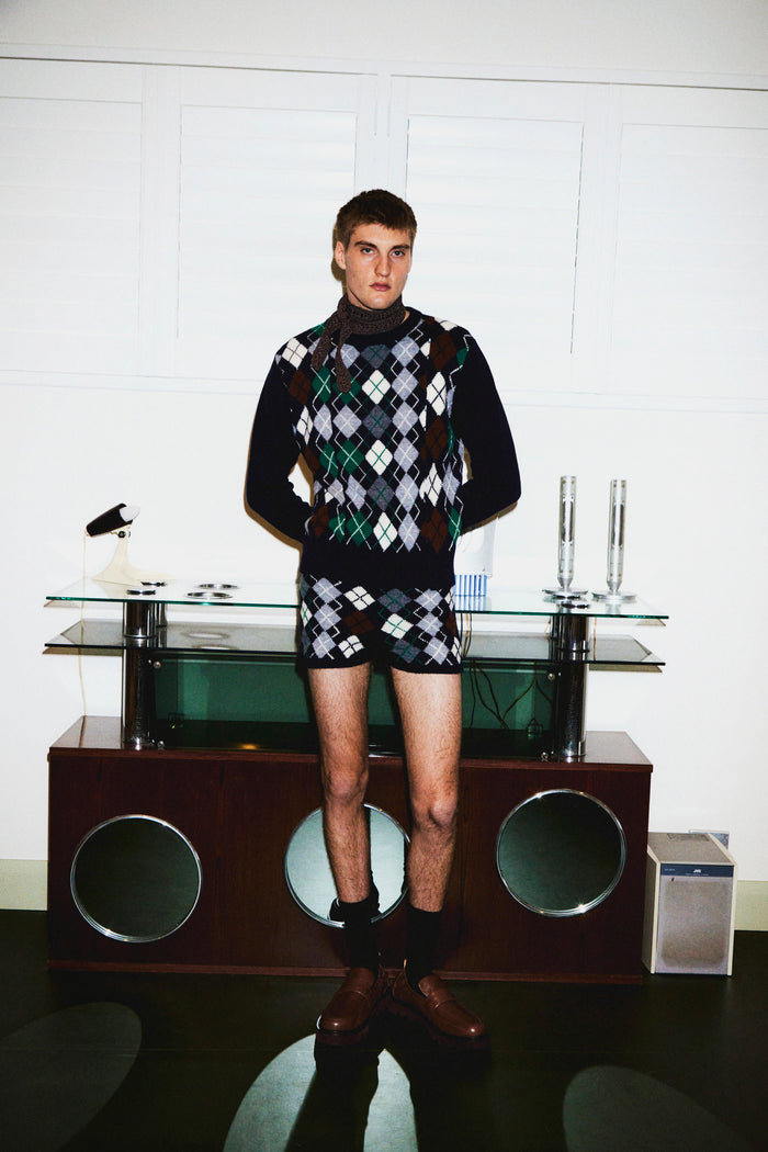 argyle pattern KNIT shorts