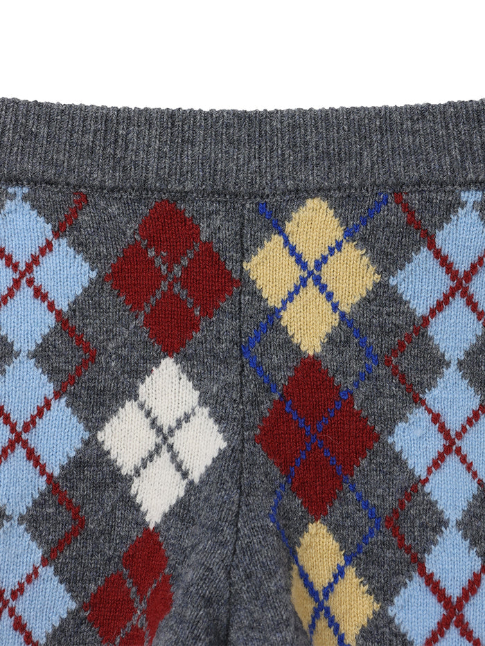 argyle pattern KNIT shorts