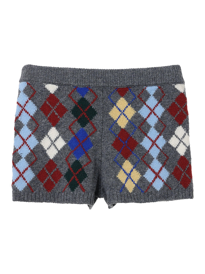 argyle pattern KNIT shorts