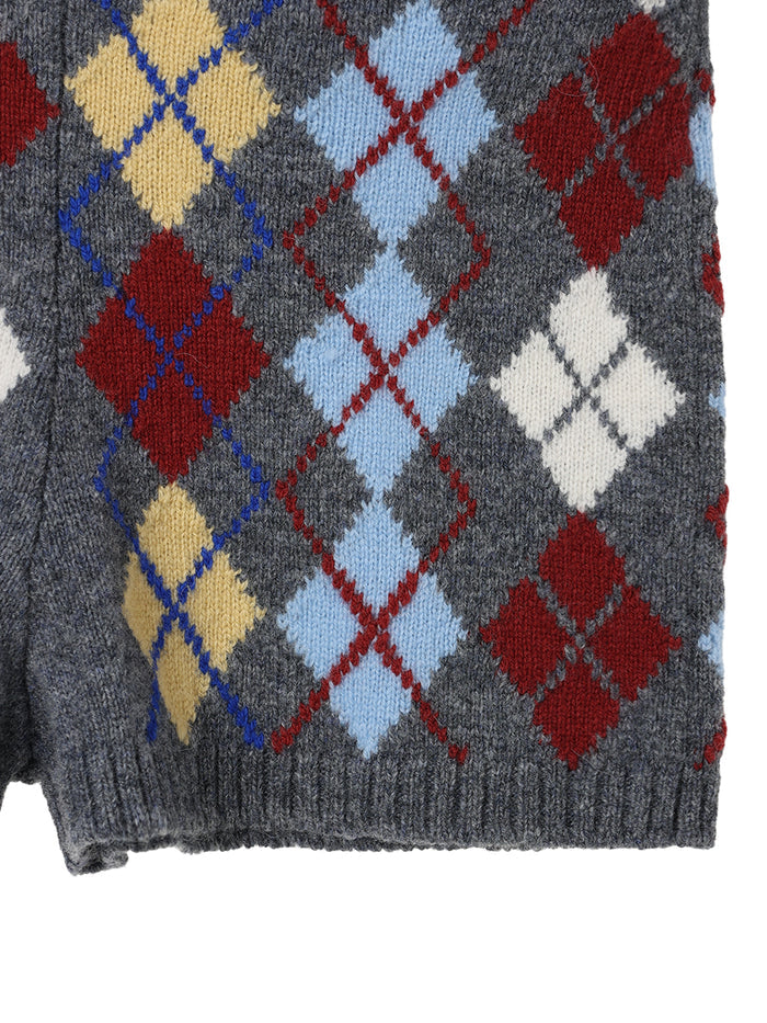 argyle pattern KNIT shorts