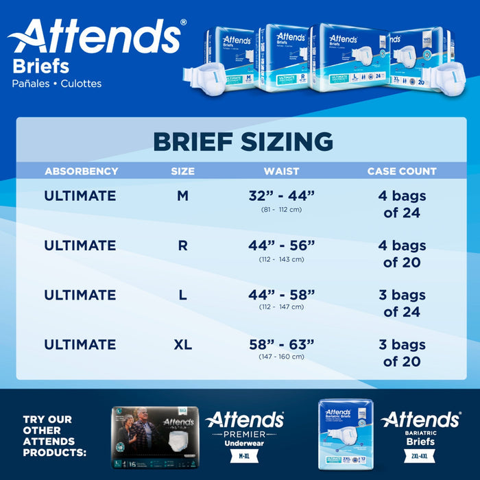 Attends Briefs, Ultimate Absorbency - DDC20-Pack - LL Medico