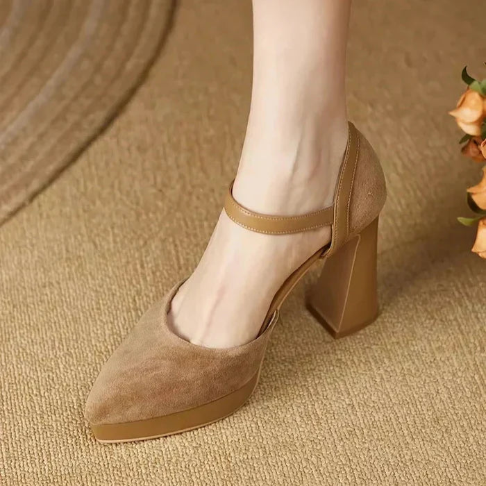 Aurore | Women's Platform Block Heel Pumps Ankle Strap High Heels
