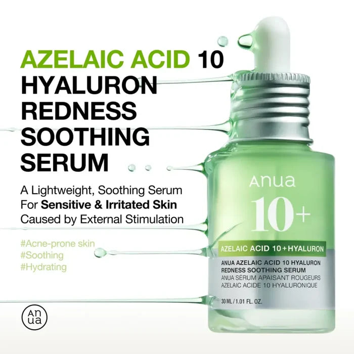 Azelaic Acid 10 Hyaluron Redness Soothing Serum 30ml - and Ampoule Anua Face Serums