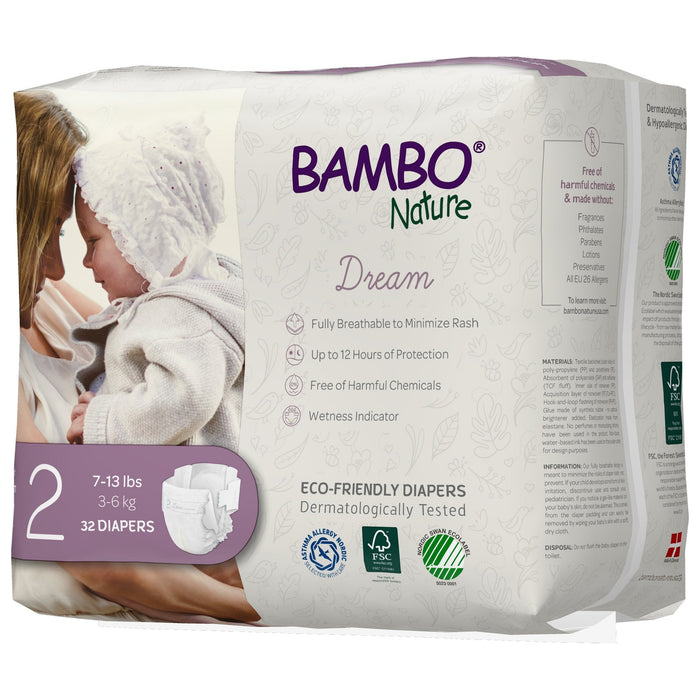 Bambo Nature Dream Eco - Friendly Baby Diapers, Size 2 - 1000016924-Pack - LL Medico