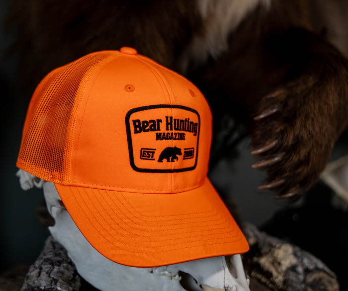 'BHM' Blaze Orange Mesh Back Trucker Hat