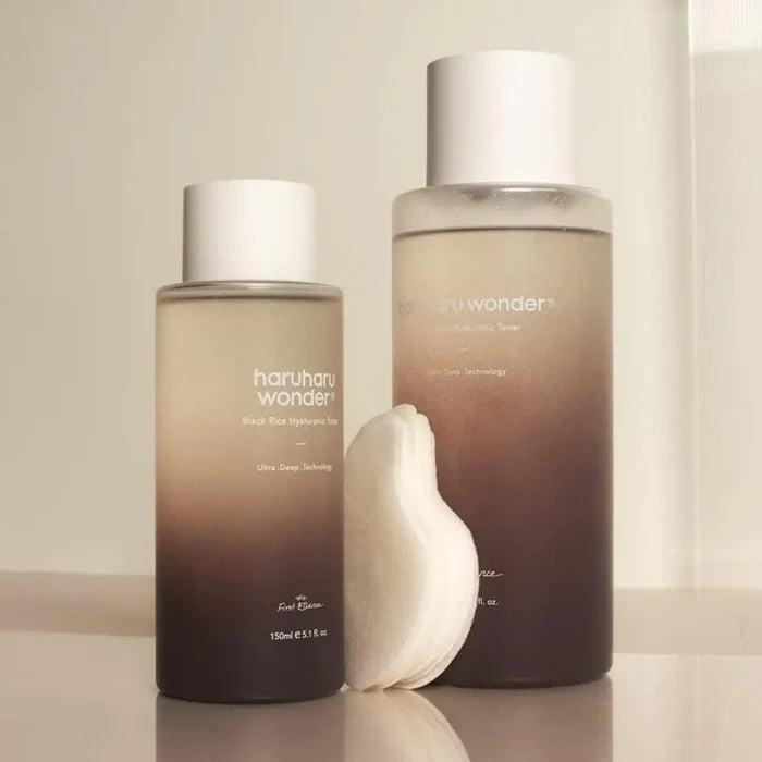 Black Rice Hyaluronic Toner 150ml - and Pad HaruHaru Wonder Toners
