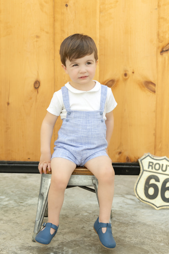 Blue Linen Overalls