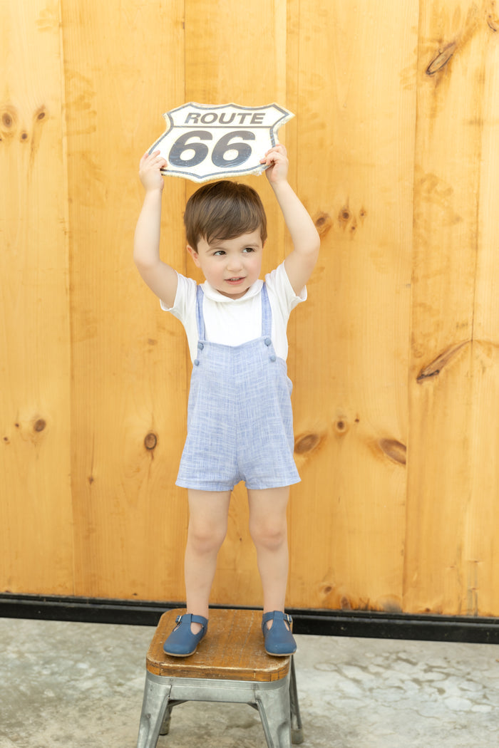 Blue Linen Overalls