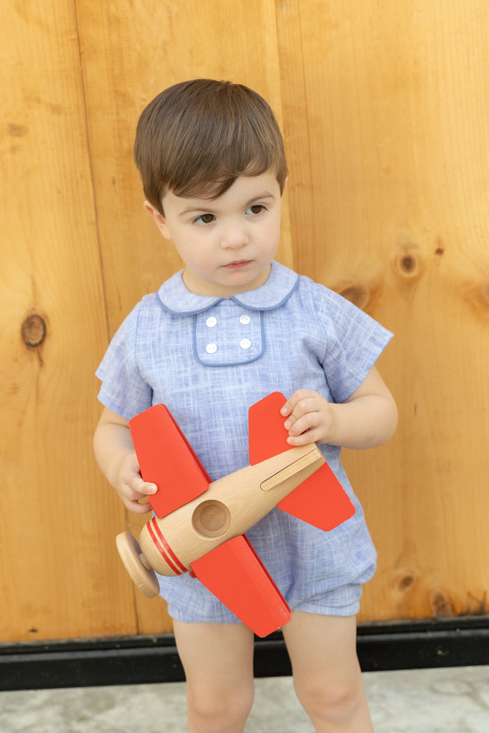 Blue Linen Romper