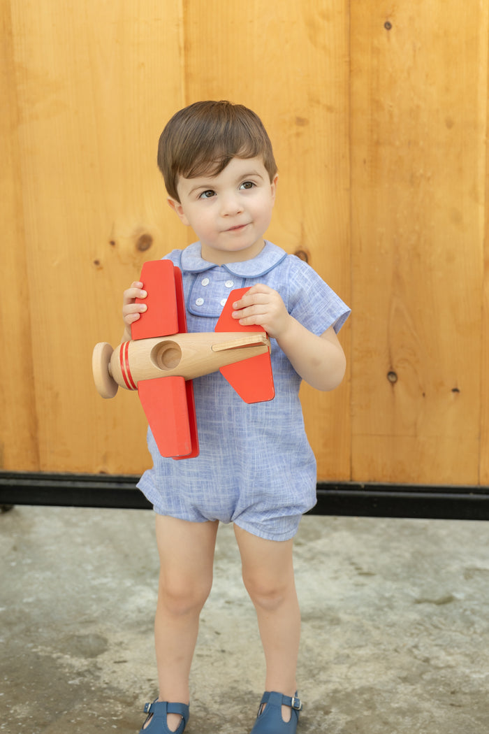 Blue Linen Romper