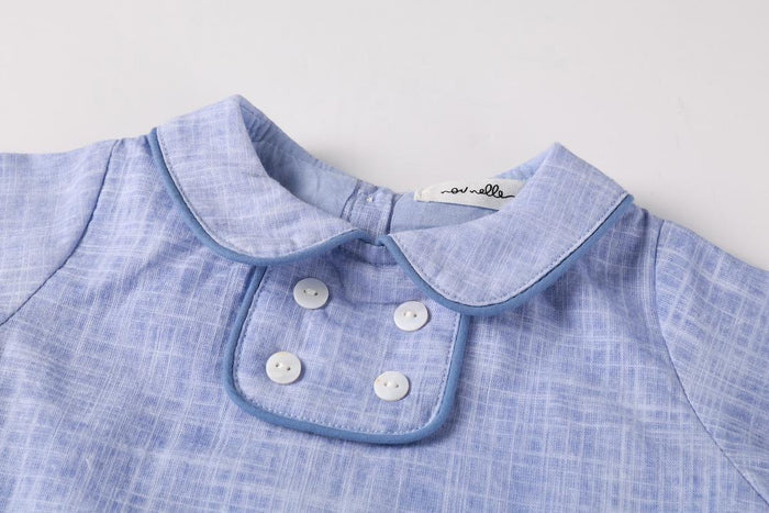 Blue Linen Romper