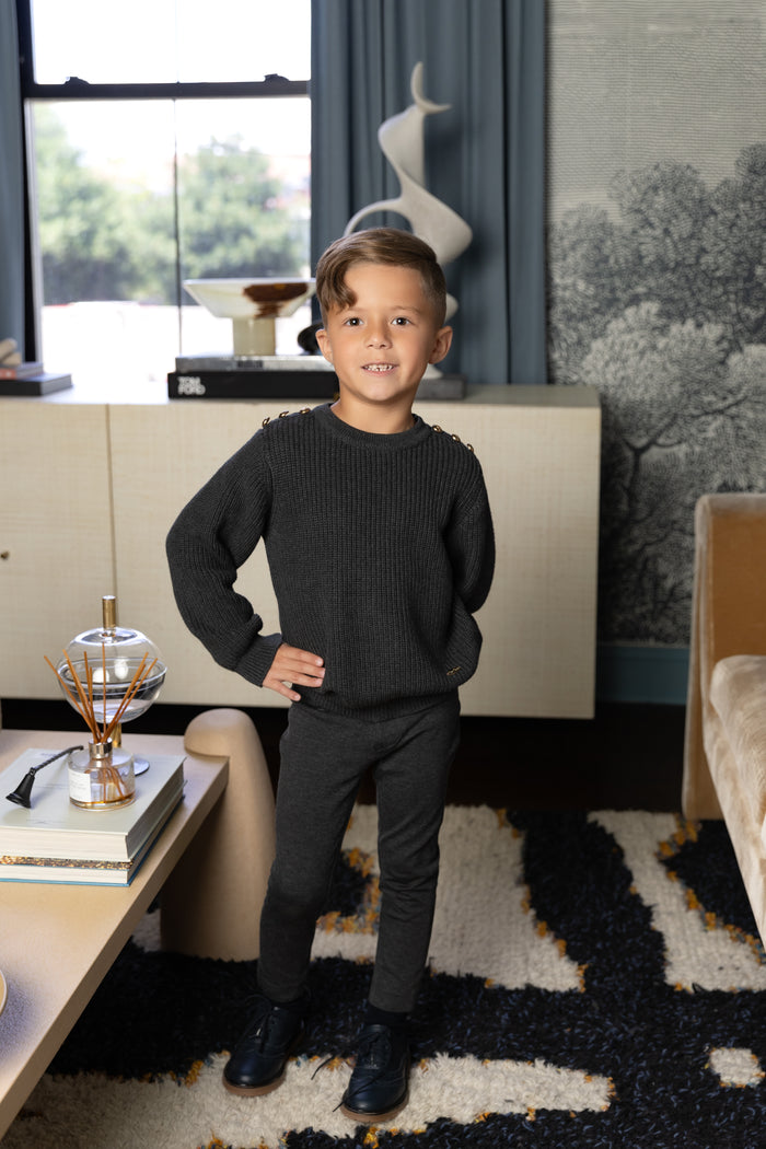 Boy Chunky Sweater Grey