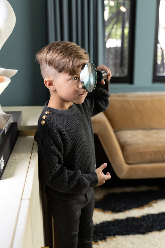 Boy Chunky Sweater Grey