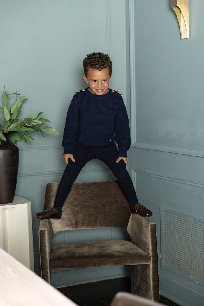 Boy Chunky Sweater Navy