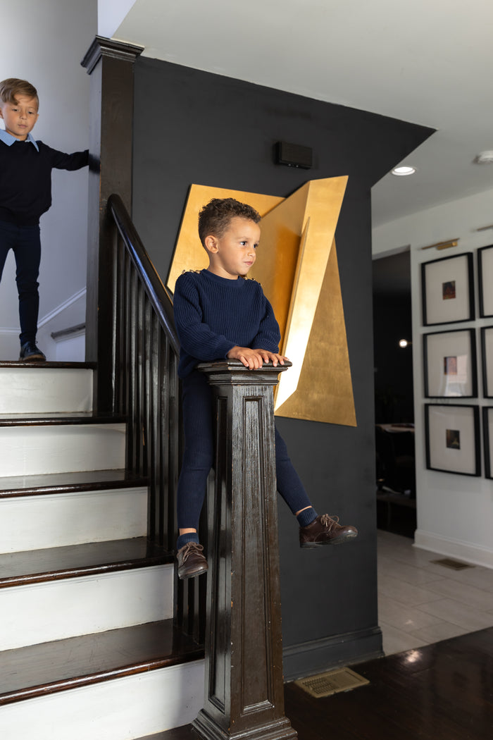Boy Chunky Sweater Navy