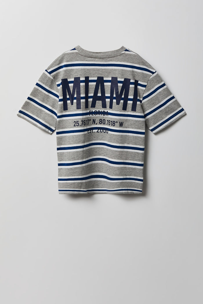 Boys City Graphic Striped T-Shirt