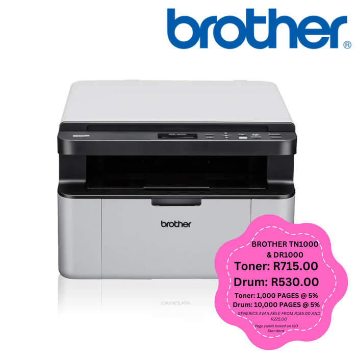 Brother DCP-1610W Wireless Mono Laser 3-in-1 Multifunction Printer - DCP1610W