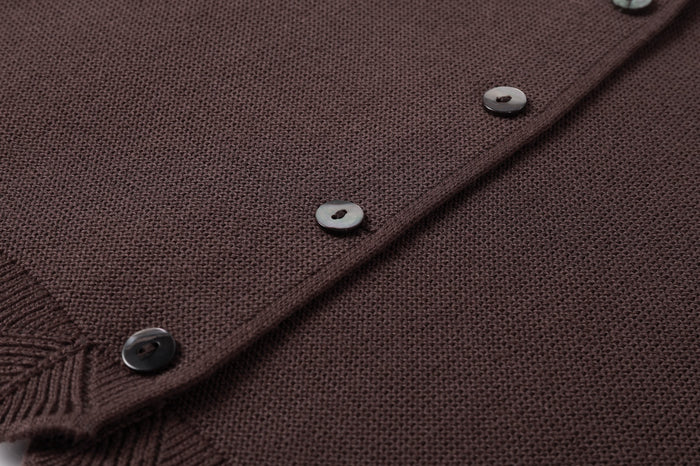 Brown Scallop Cardigan