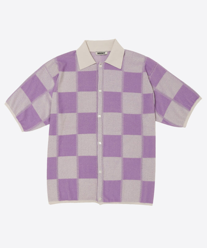 check pattern knit shirt_1