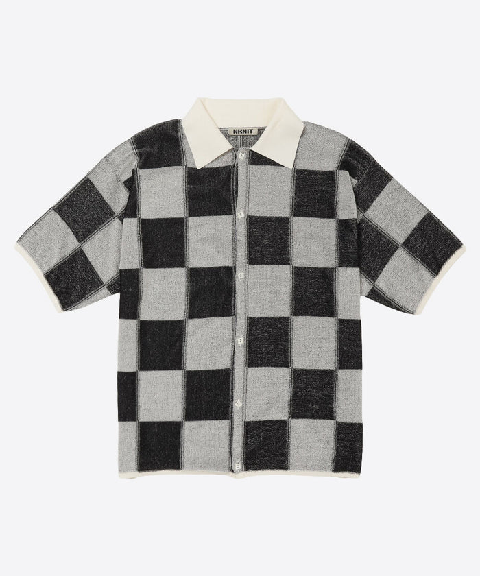 check pattern knit shirt_2