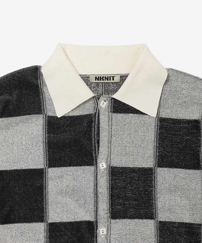 check pattern knit shirt_4