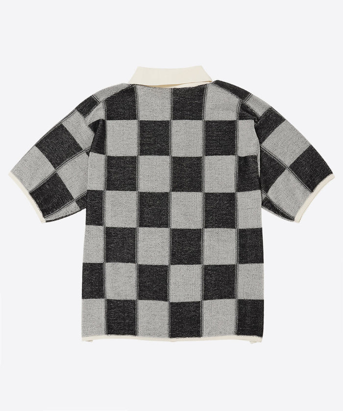 check pattern knit shirt_5