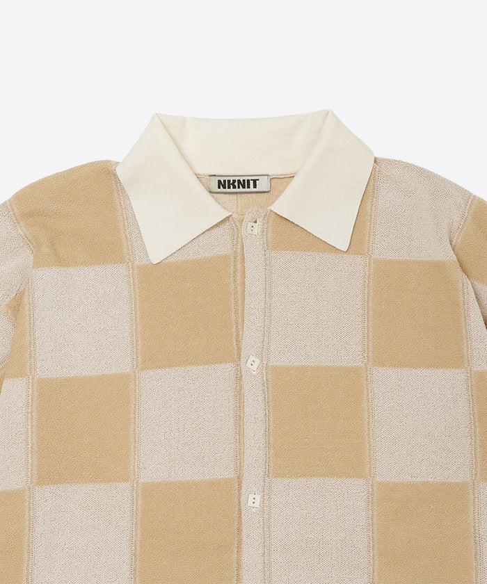 check pattern knit shirt_6