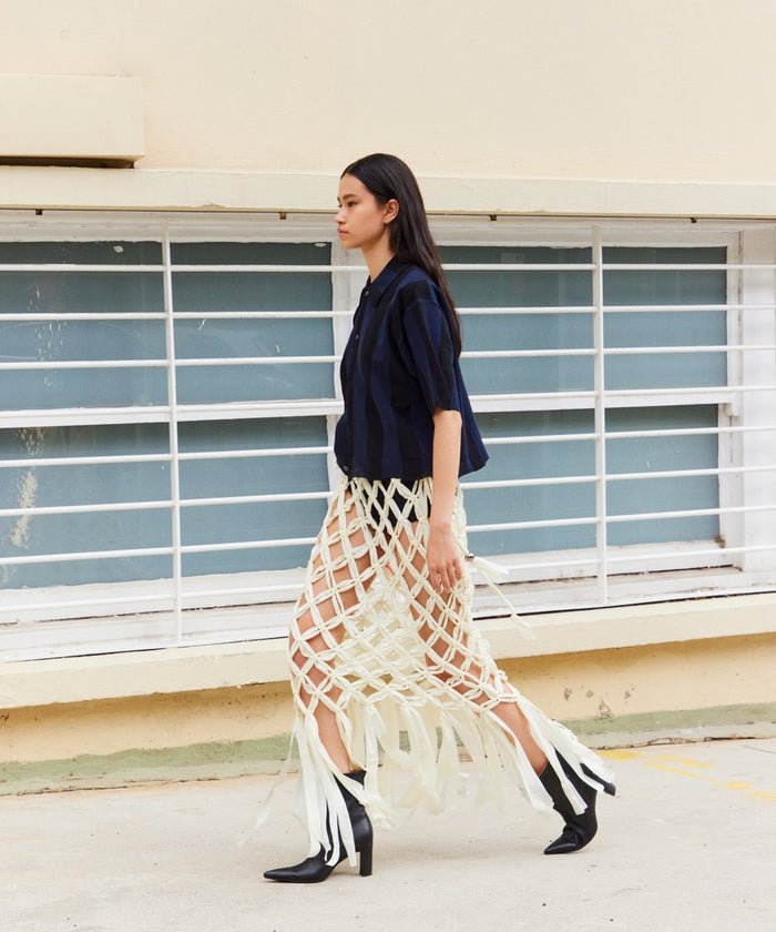 checker pattern KNIT shirt_3