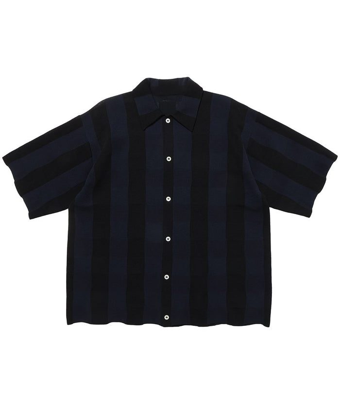 checker pattern KNIT shirt_7