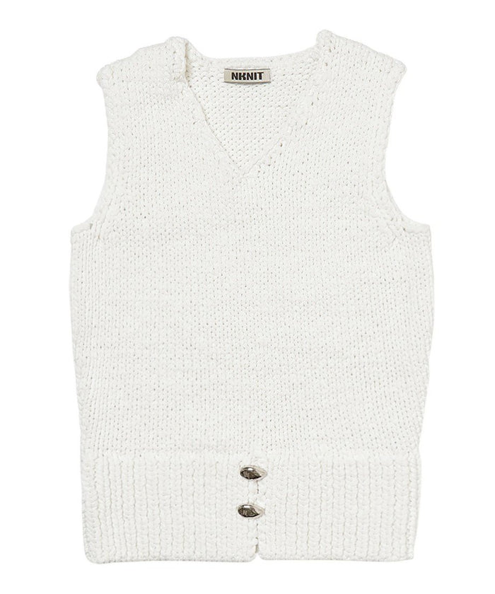 cord yarn V-neck KNIT vest_7